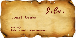 Joszt Csaba névjegykártya